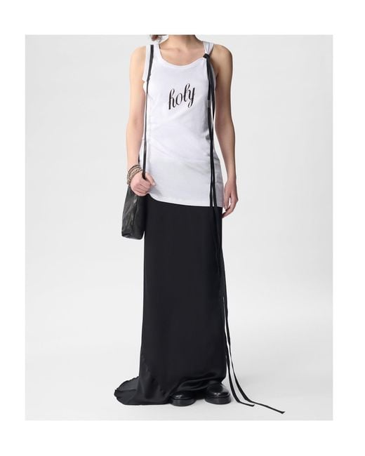 Ann Demeulemeester White Seva Printed Tank Top
