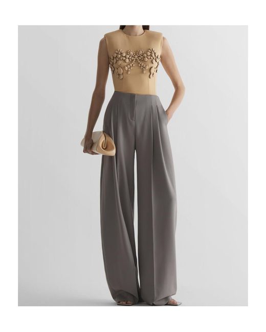 Mugler Gray Embroidered Top