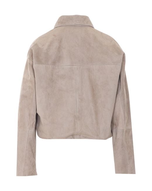 Arma Natural Loua Suede Zip Jacket
