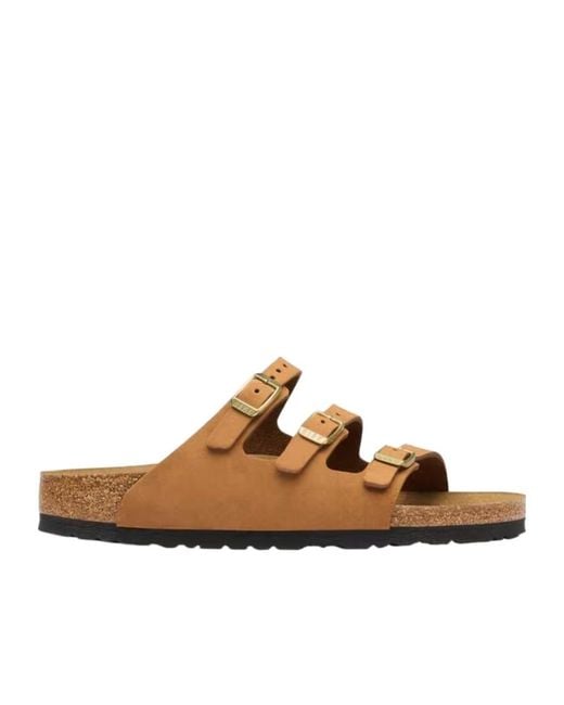 Birkenstock Brown Florida Fresh Triple-Strap Slides