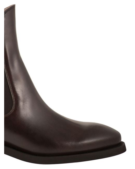 Fabiana Filippi Brown Leather Chelsea Ankle Boots With Low Heel