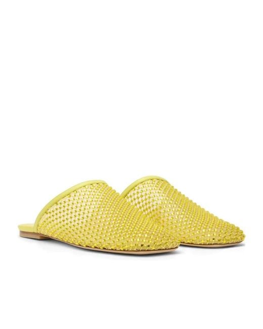 Stuart Weitzman Yellow Bareitall Shine Mule