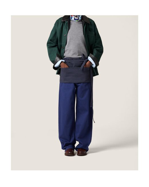 Miu Miu Blue Garment-Dyed Gabardine Miniskirt