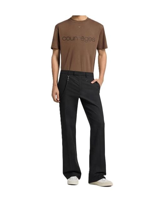 Courreges Brown Short-Sleeved T-Shirt for men