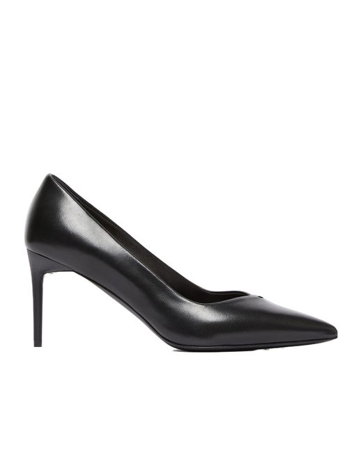 Max Mara Black Nappa Leather Court Shoes