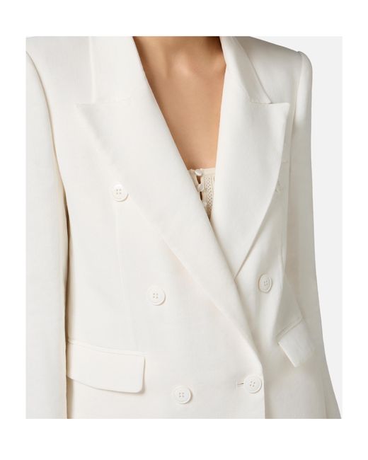 Elisabetta Franchi White Gabardine Jacket