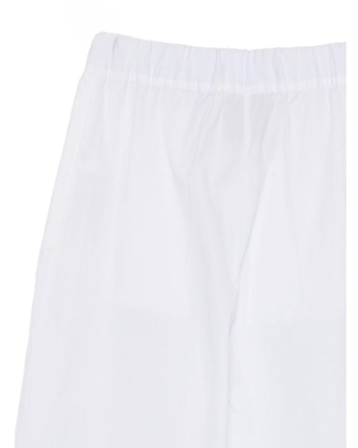 Semicouture White Elasticated Palazzo Pants