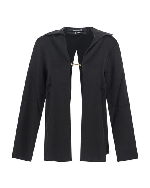 Jacquemus Blue Logo Plaque Long-Sleeve Shirt