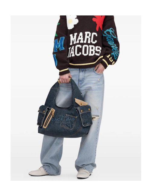Marc Jacobs Blue The Denim Cargo Sack Bag