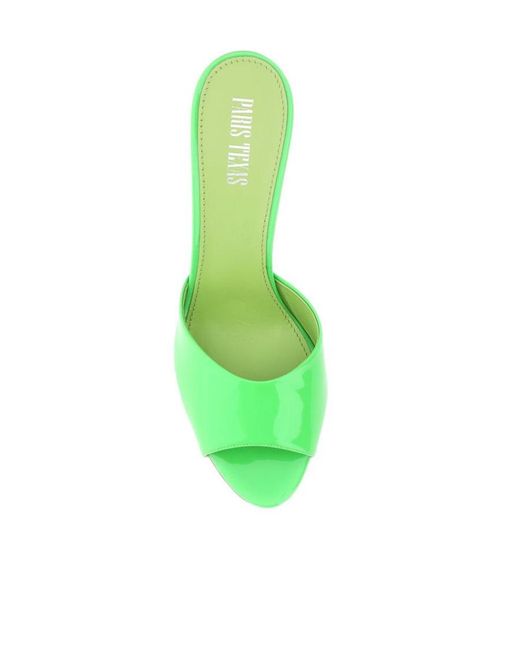 Paris Texas Green Leather Wanda Mules