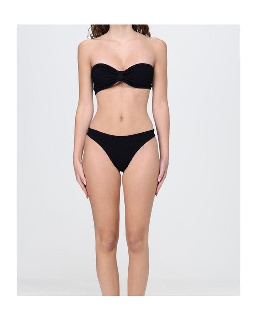 Hunza G Black Alicia Crinkle Bikini