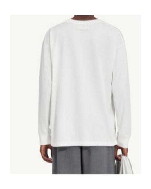 MM6 by Maison Margiela White Logo Patch Crewneck T-Shirt for men