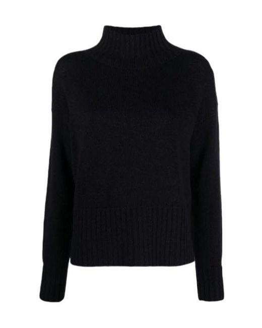 Drumohr Black Turtleneck Knit Top