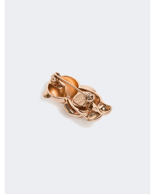 Max Mara White Teddy Bear Embellished Brooch