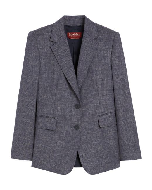 Max Mara Blue Studio Hodeida Single-Breasted Blazer