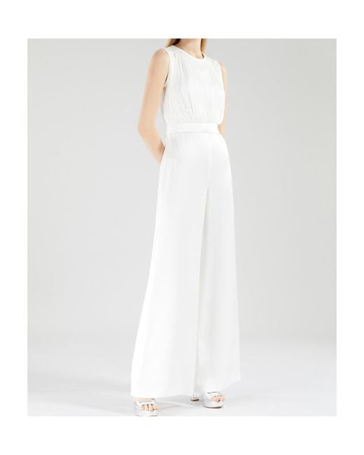 Max Mara White Fluid Satin Jumpsuit