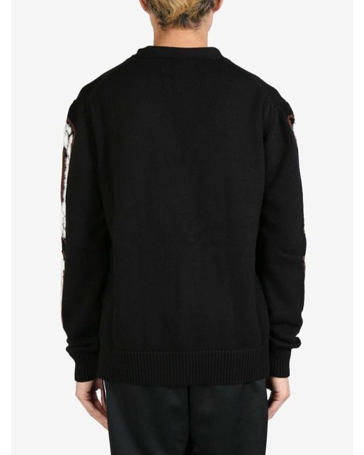 Amiri Black Leopard Bones Knitted Cardigan for men