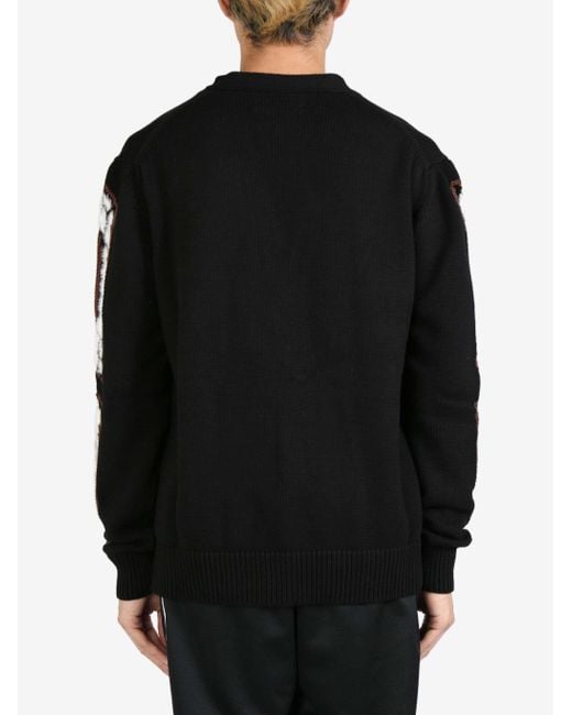 Amiri Black Leopard Bones Knitted Cardigan for men