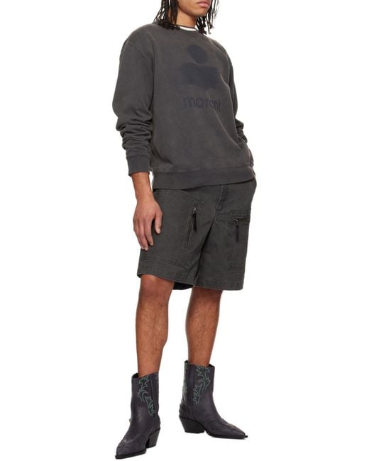 Isabel Marant Gray Mikoy Logo Printed Sweatshirt for men