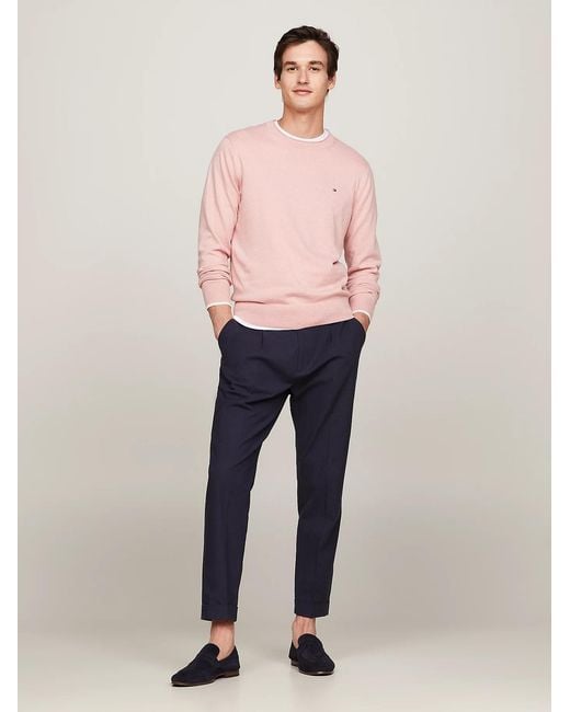 Tommy Hilfiger Pink Logo-Embroidered T-Shirt for men