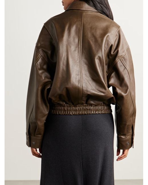 Staud Brown Eugene Leather Jacket