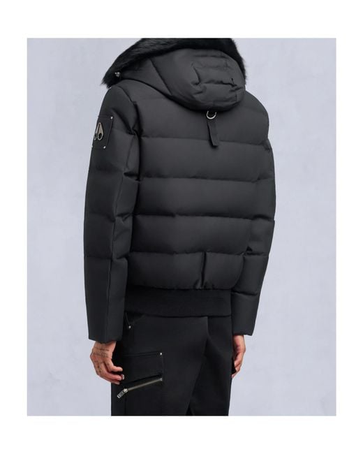 Moose Knuckles Black Cloud Shearing Bomber Jacket for men