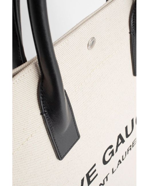 Saint Laurent White Logo Printed Top Handle Bag for men