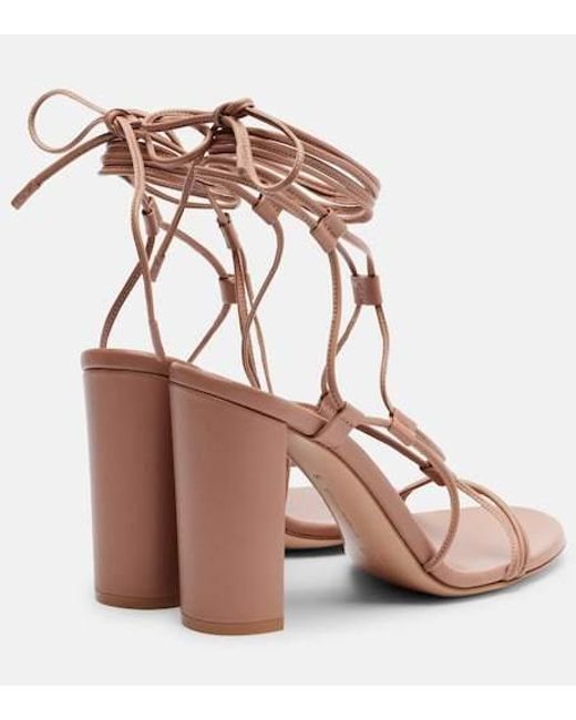 Gianvito Rossi Pink Solid Color Leather Sandals