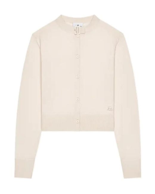 Courreges White Courrèges Button-Up Crewneck Cardigan