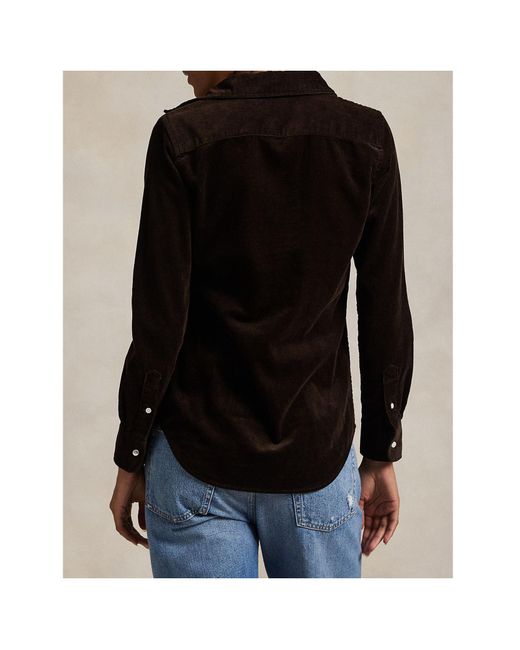 Polo Ralph Lauren Black Corduroy Logo Embroidered Shirt