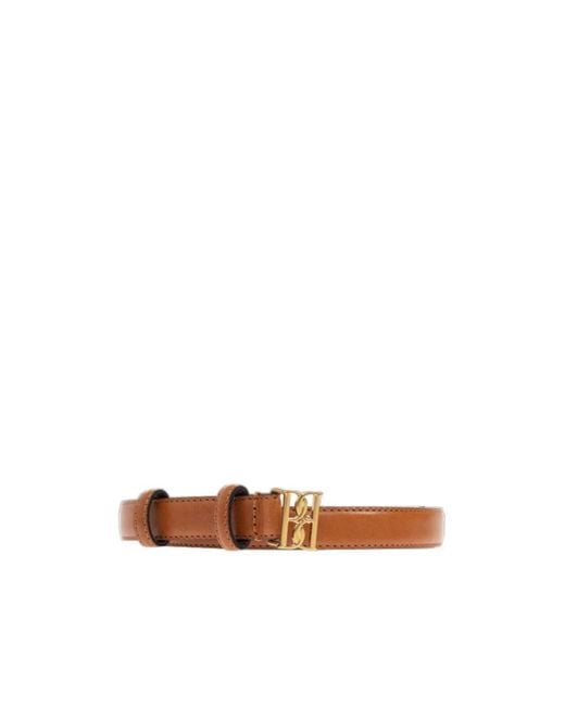 By Malene Birger White Logo-Buckle Leather Belt