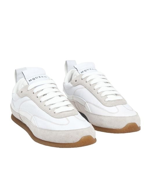 McQueen White Ec1 Lace-Up Sneakers