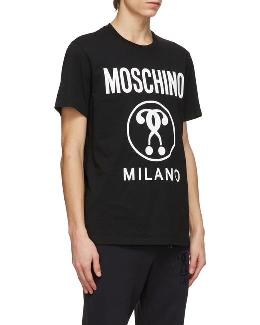 Moschino Black Pattern Printed T-Shirt for men