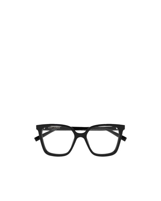 Saint Laurent White Rectangle-Frame Glasses