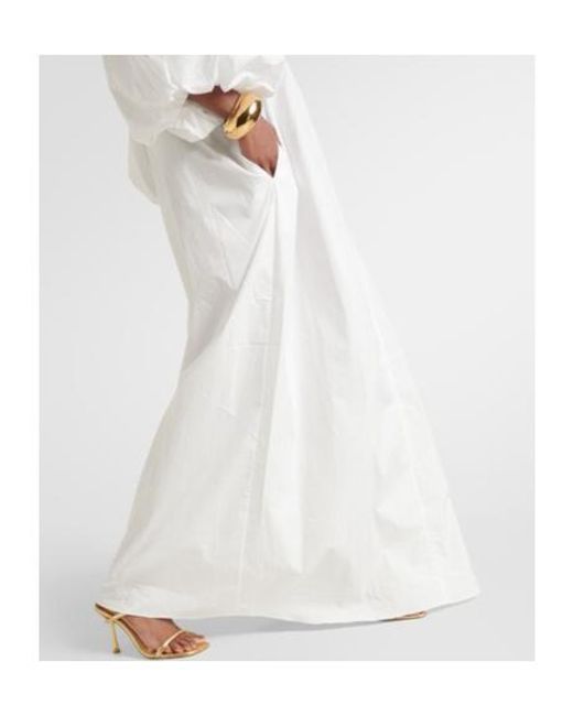 Adriana Degreas White Puff-Sleeve Maxi Dress