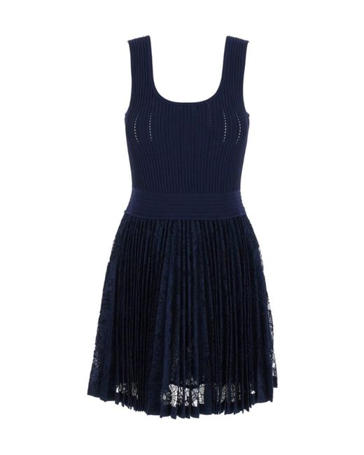 Jonathan Simkhai Blue Dress With Elastic Waist And Lace Design