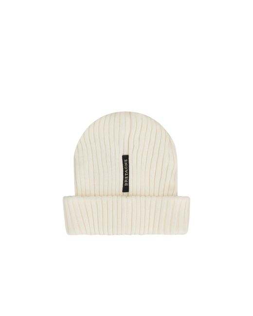 Paul & Shark White Ribbed Knit Beanie for men
