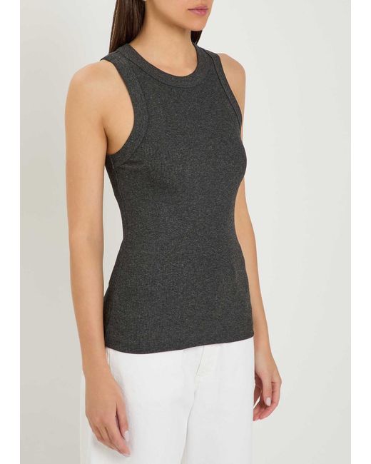 Agolde Green Stretch-Knit Tank Top