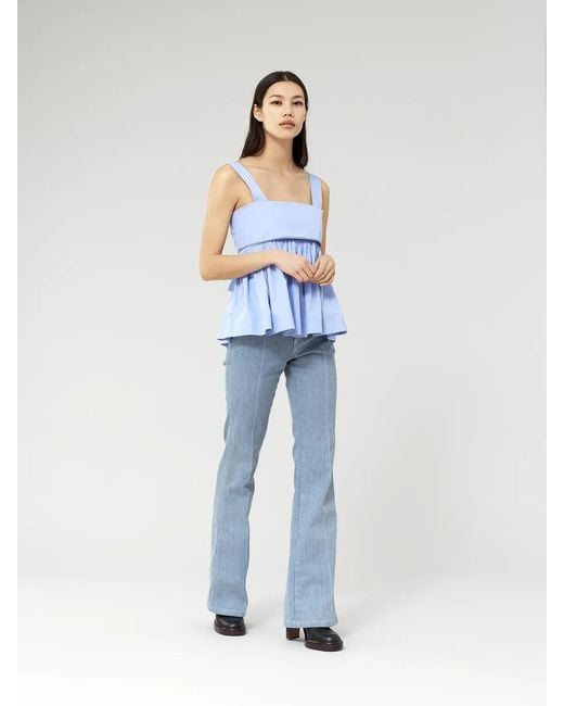 Chloé Blue Pleated Detail Vest