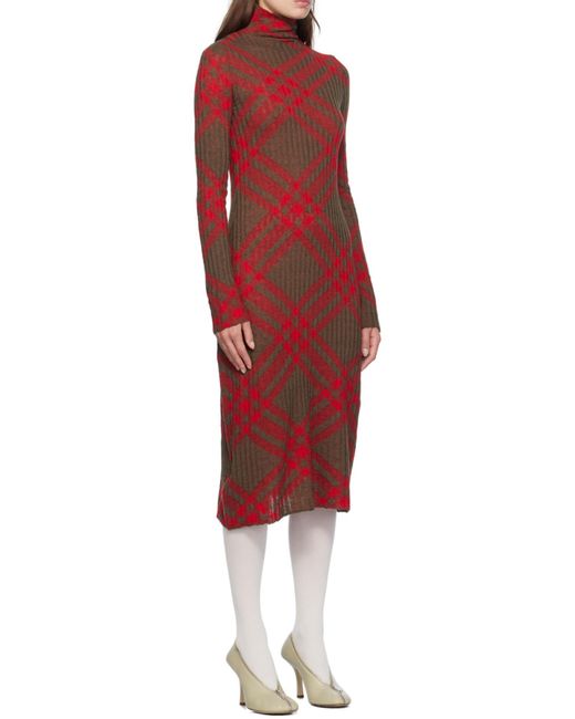 Burberry Red Checked Shift Dress
