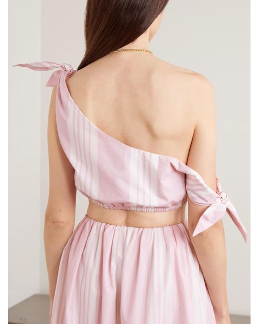 Posse Pink Rosie's One-Shoulder Striped Top With Tie