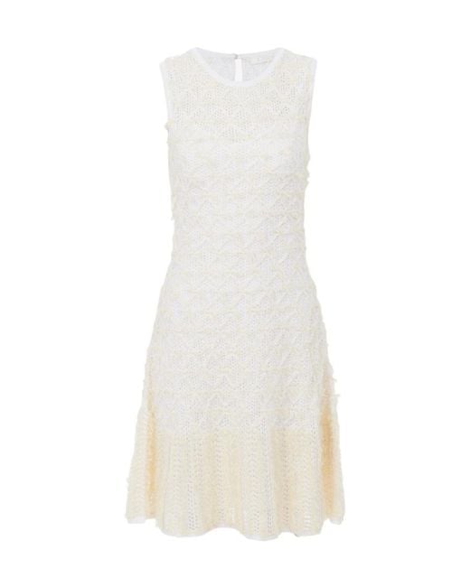 Chloé White Chloé Lace Detailed Flared Mini Dress