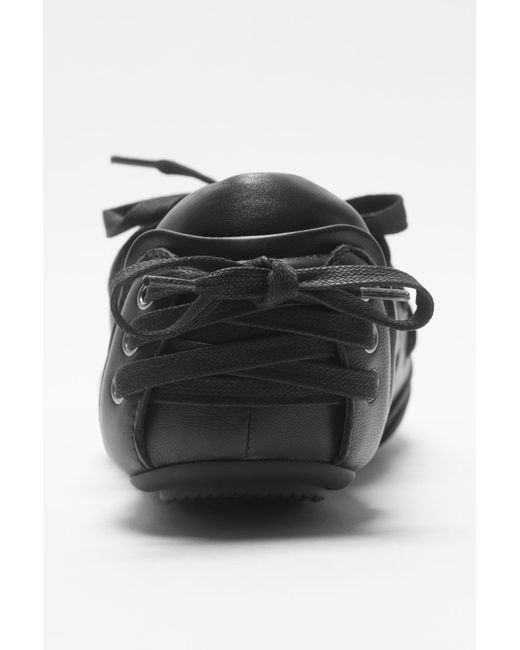 Acne Black Leather Lace-Up Sneakers for men