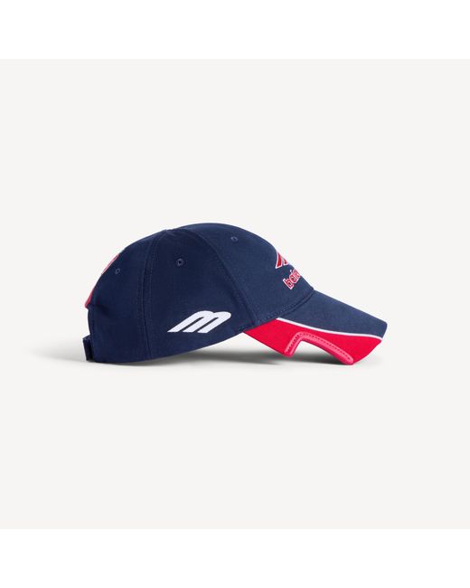 Balenciaga Blue Logo Embroidered Baseball Cap for men
