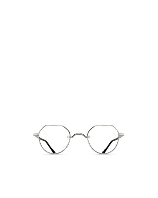 Matsuda White M3144 Octagonal-Frame Metal Glasses for men