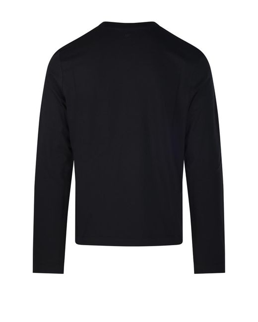 AMI Blue Ami De Coeur Long-Sleeved Crewneck T-Shirt for men