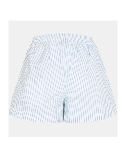 Moncler White Logo Striped Shorts