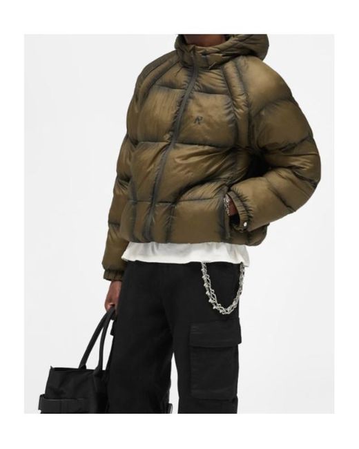 Represent Green Translucent Hooded Puffer for men