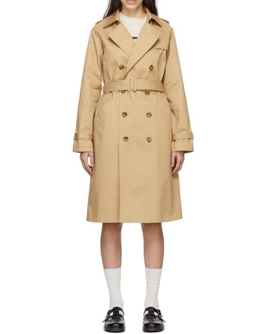 A.P.C. Natural Greta Long-Sleeved Trench Coat