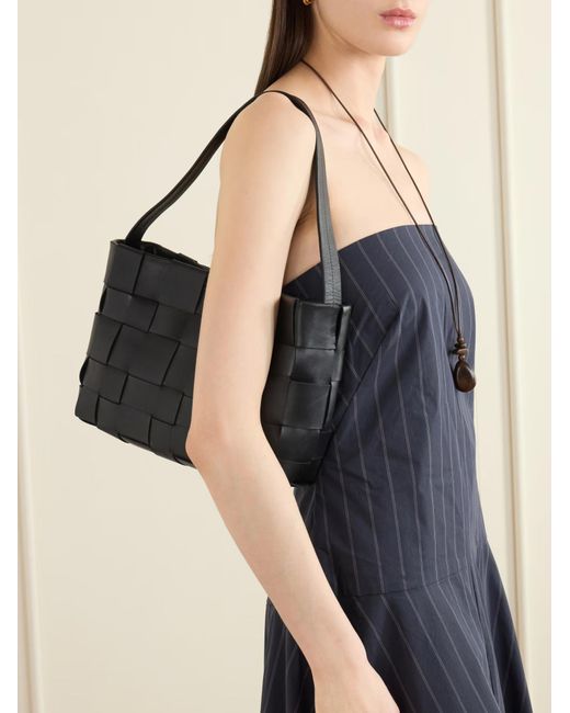 St. Agni Black Woven Mini Tote Bag